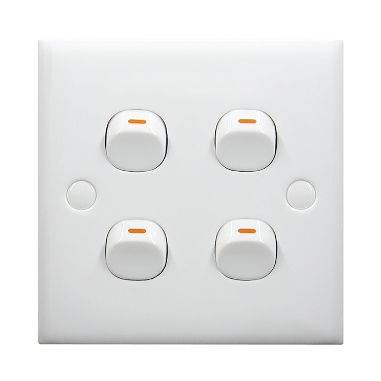 Interruttore elettrico a parete (dimensioni: 86 x 86 mm), 4 Switch Interruttore elettrico a parete (dimensioni: 86 x 86 mm), 4 Switch